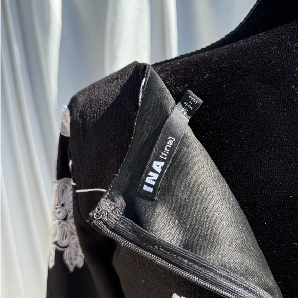 Y2k Boho embroidered flared sleeve Black Floral Dress - Picture 5 of 5